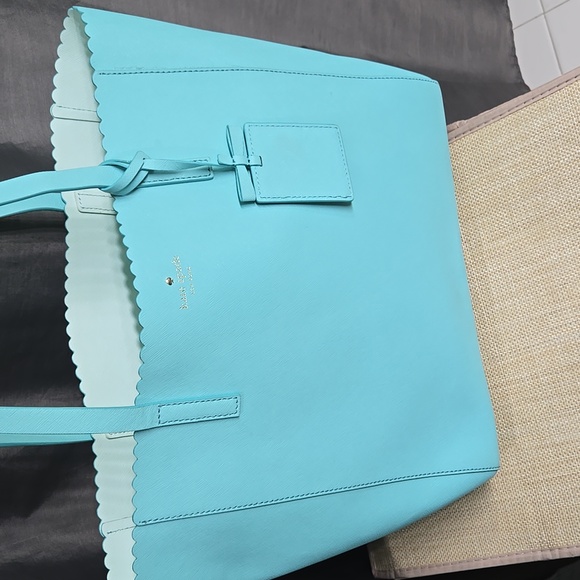 Kate Spade Light Blue Scalloped Tote - Picture 10 of 14